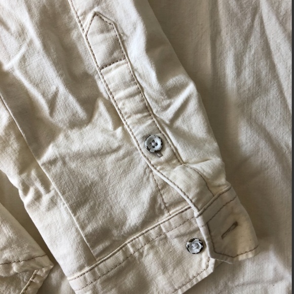 Madewell Cream Denim 1/4 button down - Picture 6 of 7